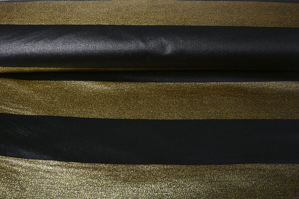 Brokat  Breite Streifen Gold-Schwarz Brokat  Breite Streifen Gold-Schwarz