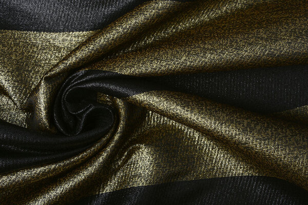 Brokat  Breite Streifen Gold-Schwarz Brokat  Breite Streifen Gold-Schwarz