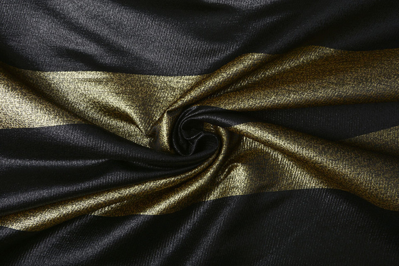 Brokaat Brede Strepen Goud-Zwart Brokaat Brede Strepen Goud-Zwart