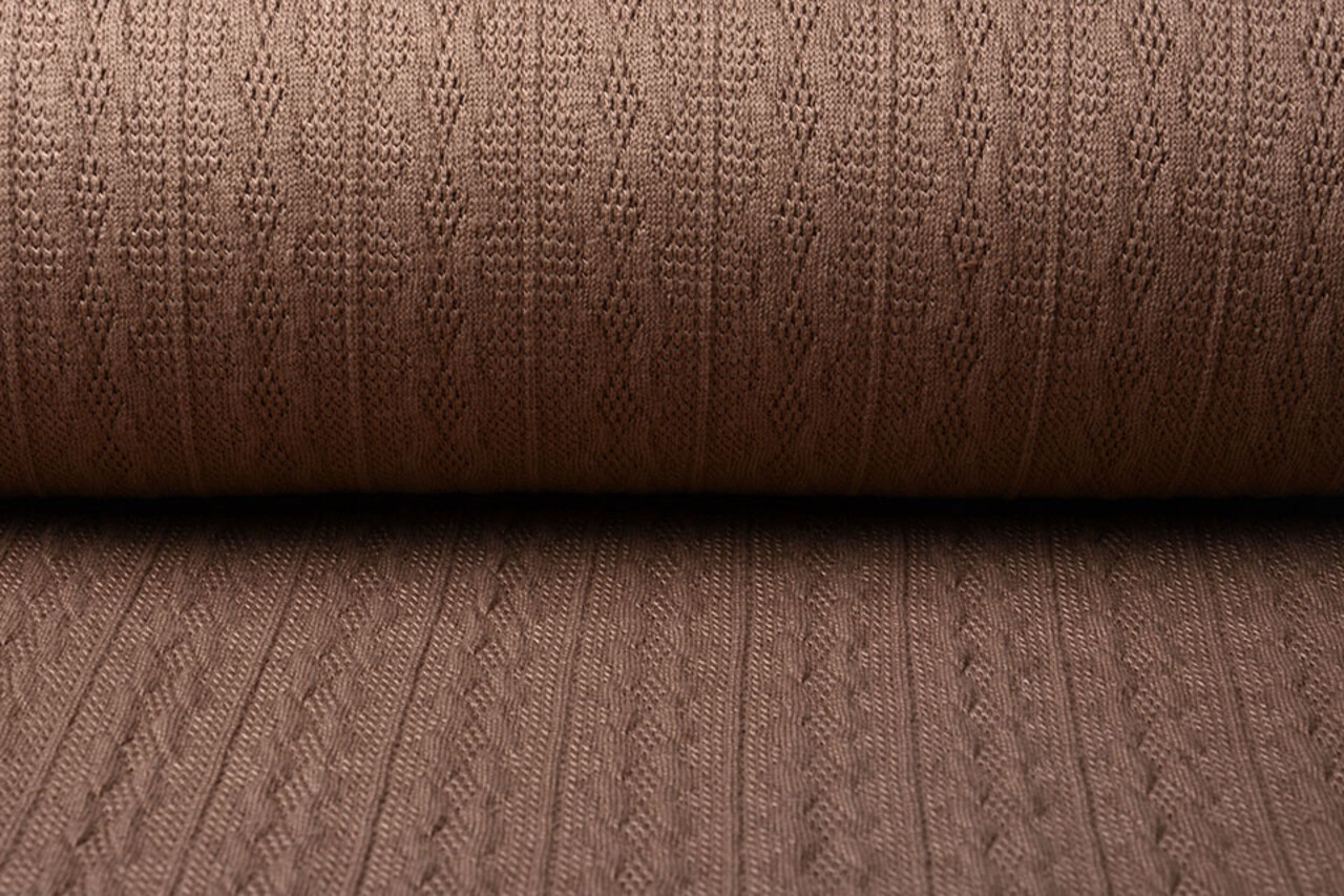 Gestrickter Feiner Zopfstoff Dunkel Altrosa
