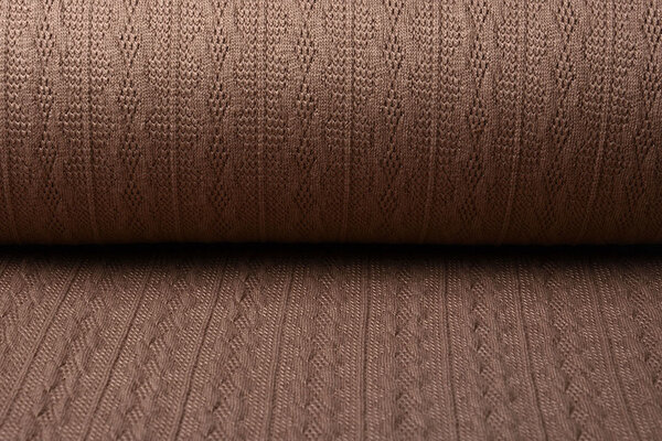 Knitted Fine Cable Fabric Dark Old Pink