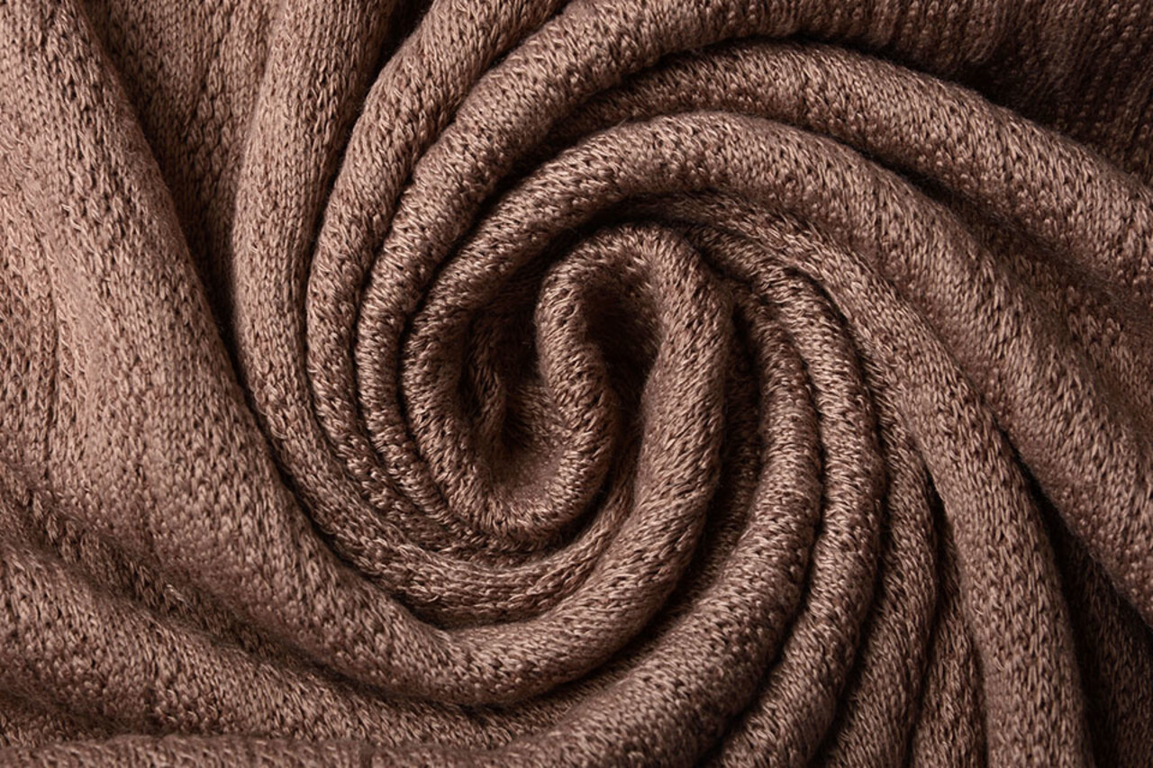 Knitted Fine Cable Fabric Dark Old Pink