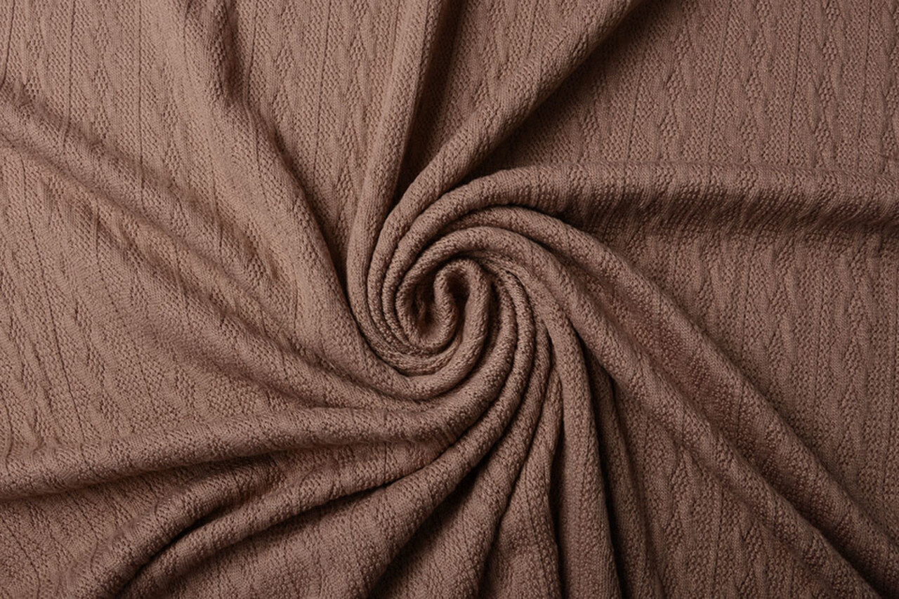 Gestrickter Feiner Zopfstoff Dunkel Altrosa