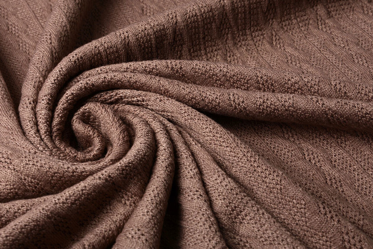 Knitted Fine Cable Fabric Dark Old Pink