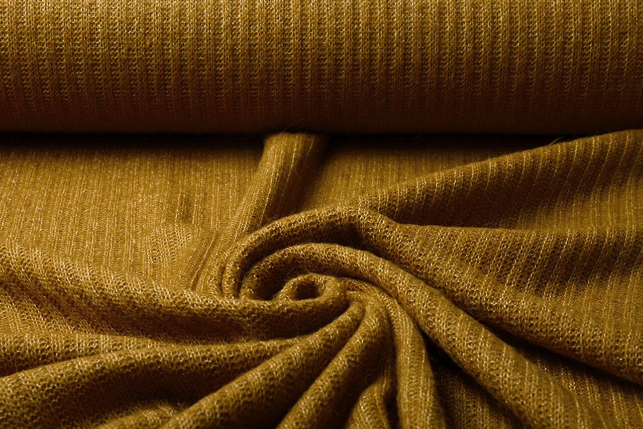 Knitted Fabric Luciano Mustard Brown Knitted Fabric Luciano Mustard Brown