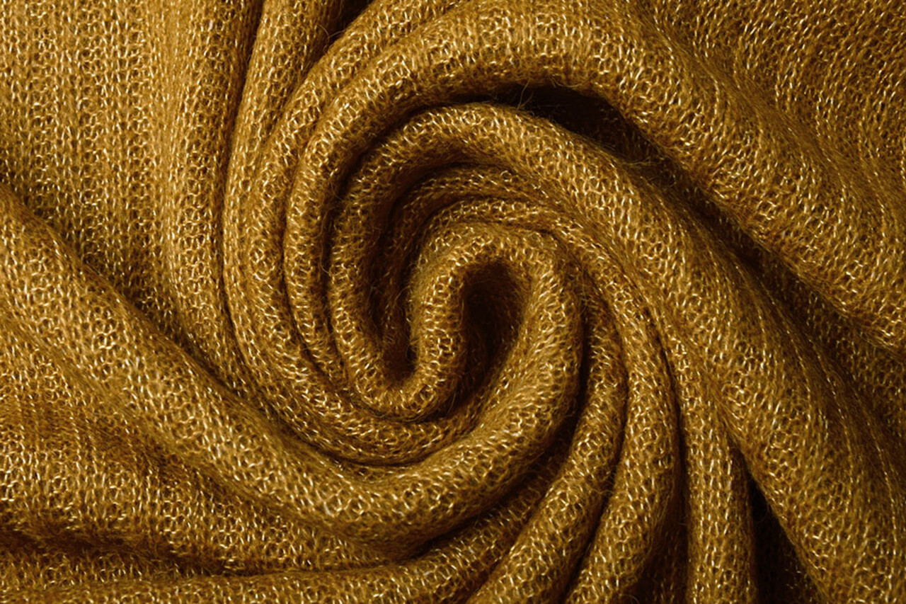 Gestrickter Stoff Luciano Hazel Senfgrün