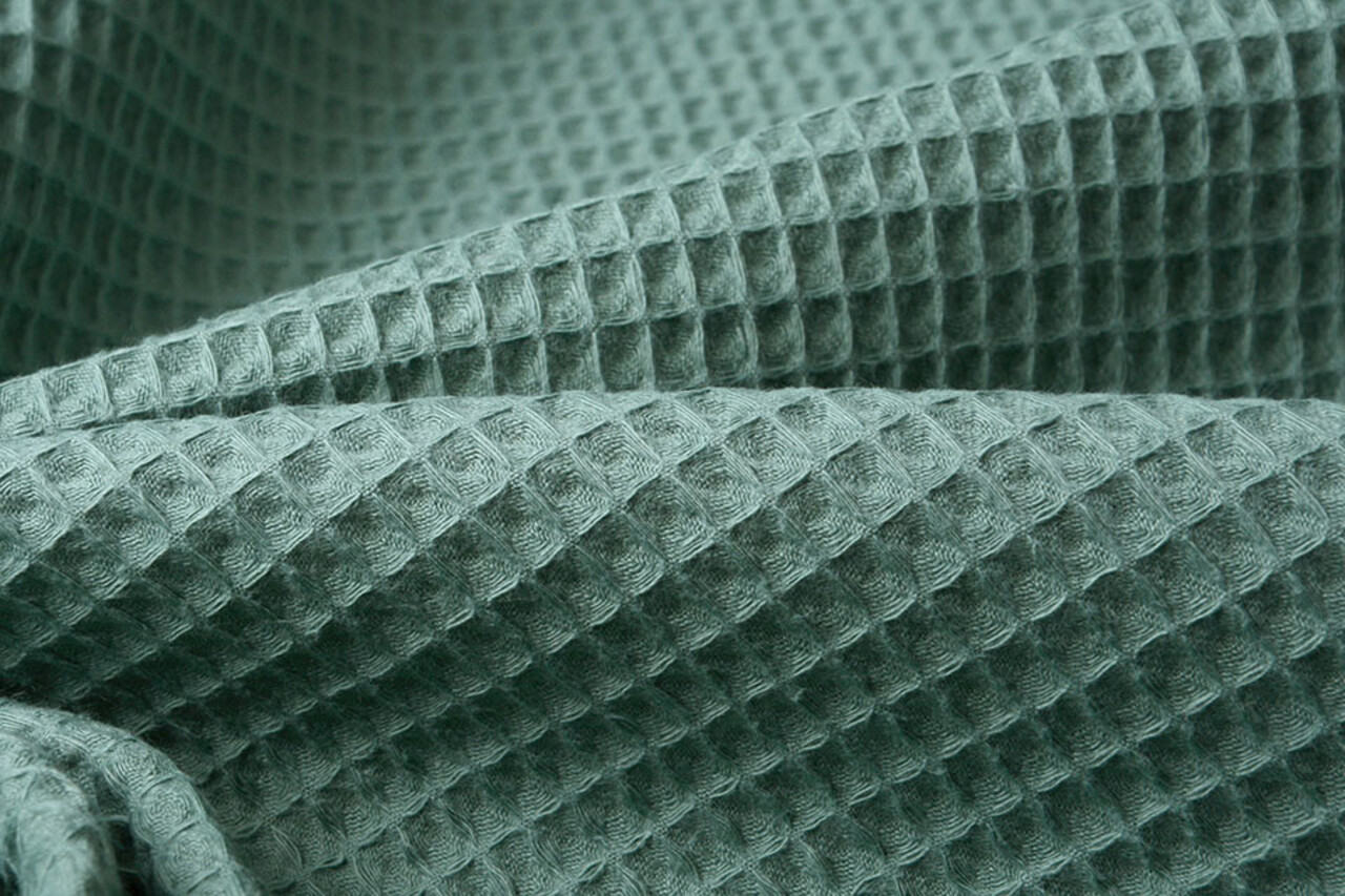 Oeko-Tex®  Wafel Katoen Donker Oud Groen Oeko-Tex®  Wafel Katoen Donker Oud Groen