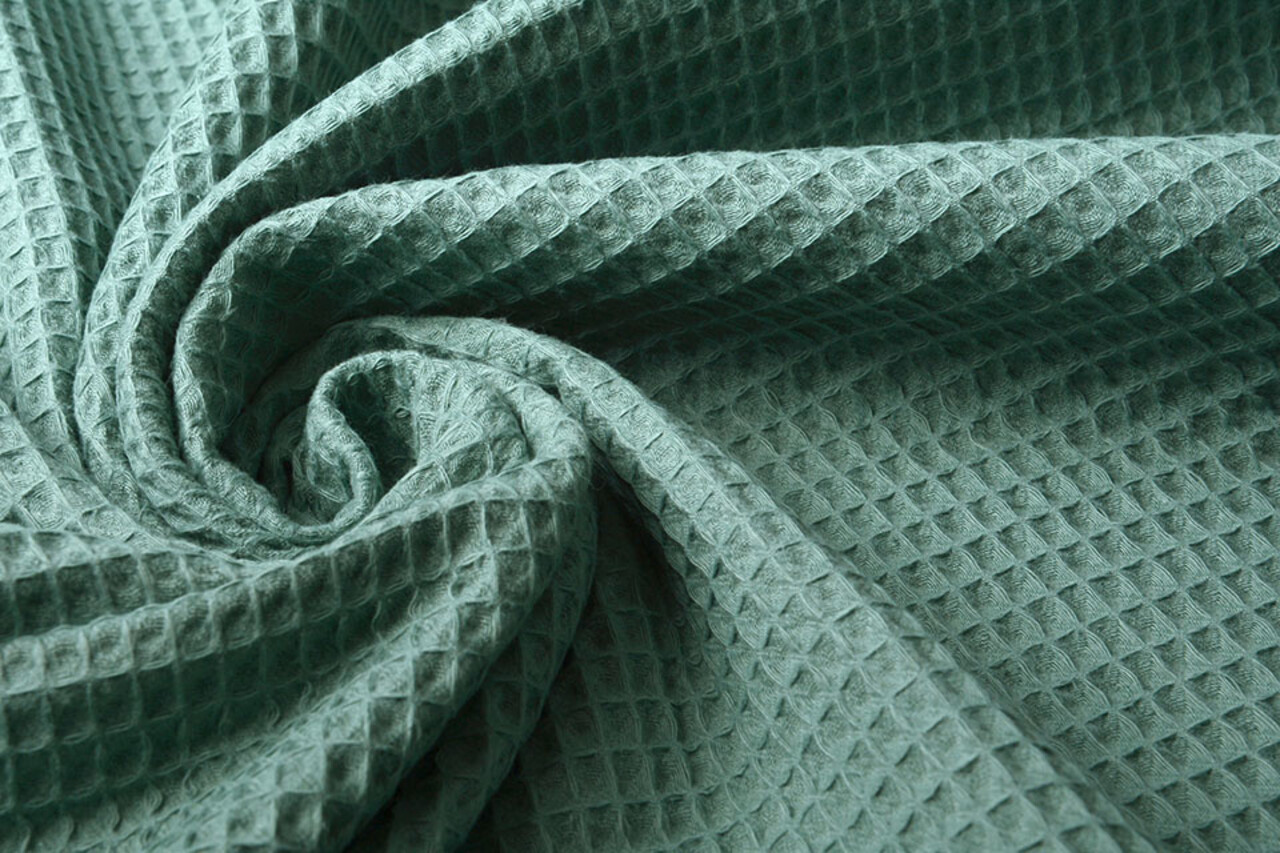 Oeko-Tex®  Nido de Abeja Algodón Oscuro Verde Antiguo
