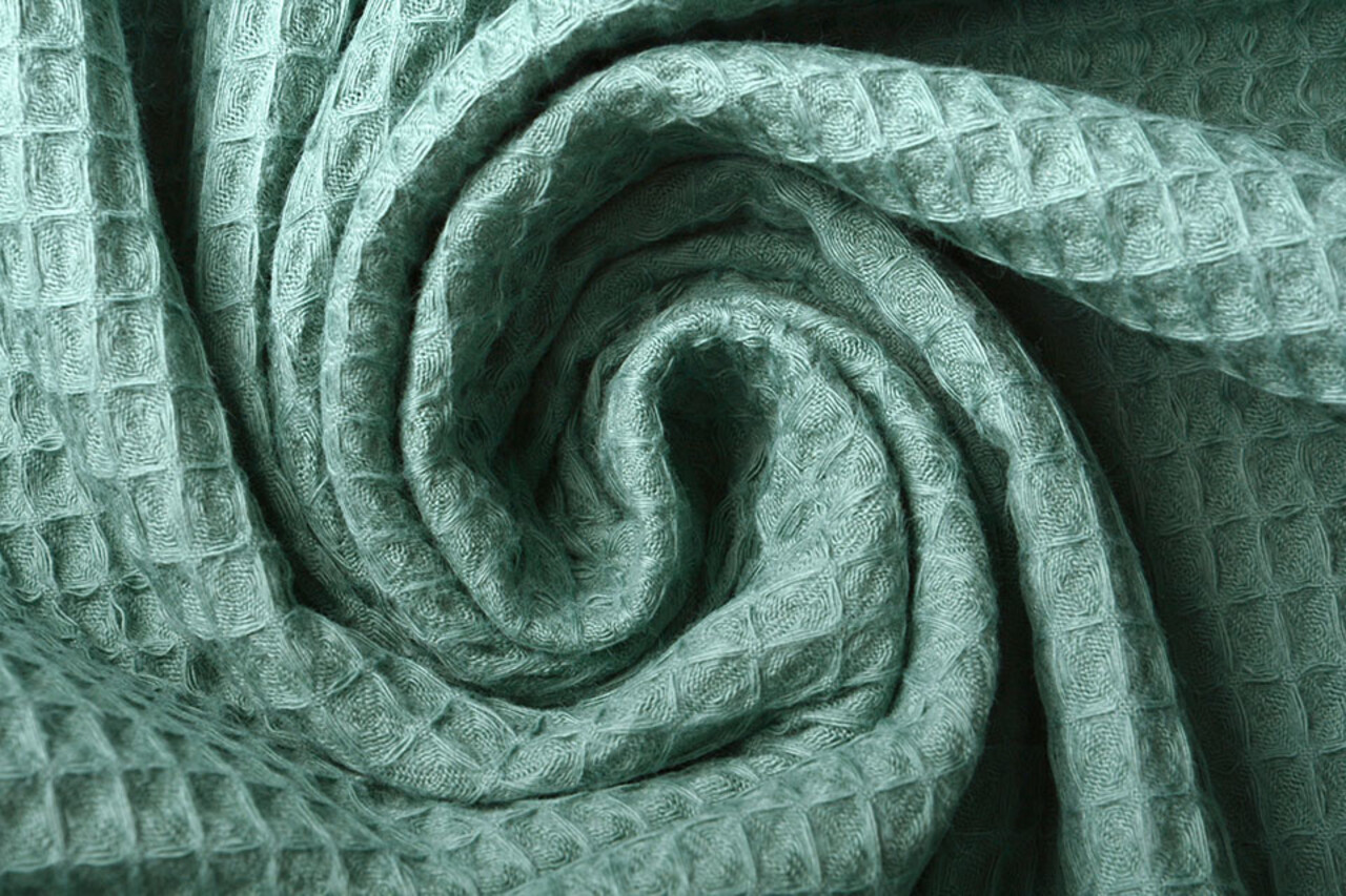 Oeko-Tex®  Wafel Katoen Donker Oud Groen Oeko-Tex®  Wafel Katoen Donker Oud Groen