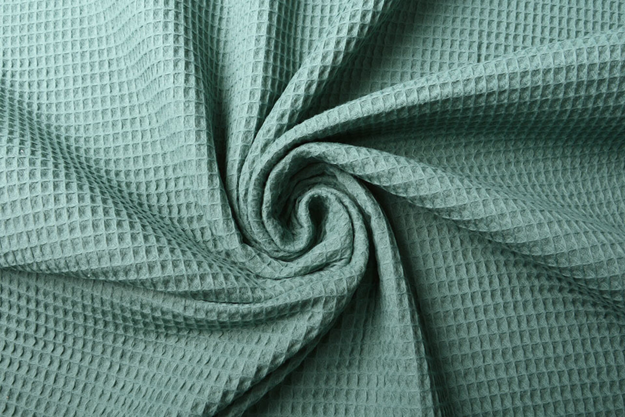 Oeko-Tex®  Wafel Katoen Donker Oud Groen Oeko-Tex®  Wafel Katoen Donker Oud Groen