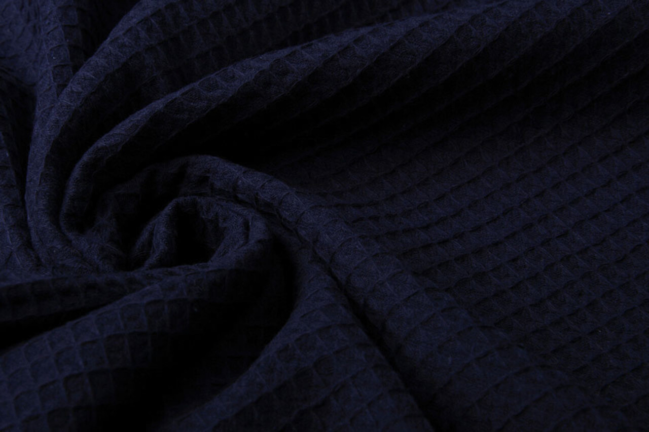 Oeko-Tex®  Waffelpiqué Baumwolle Marine