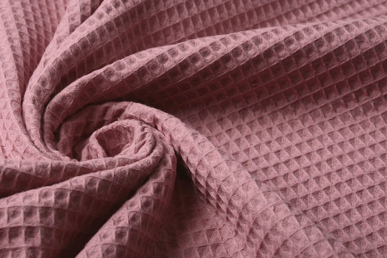 Oeko-Tex®  Wafel Katoen Donker Oud roze Oeko-Tex®  Wafel Katoen Donker Oud roze