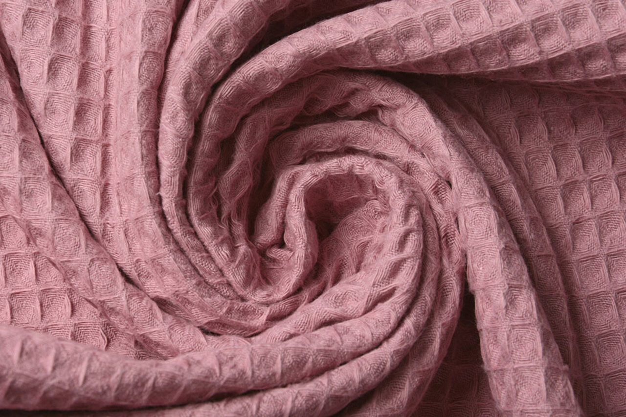 Oeko-Tex®  Wafel Katoen Donker Oud roze Oeko-Tex®  Wafel Katoen Donker Oud roze