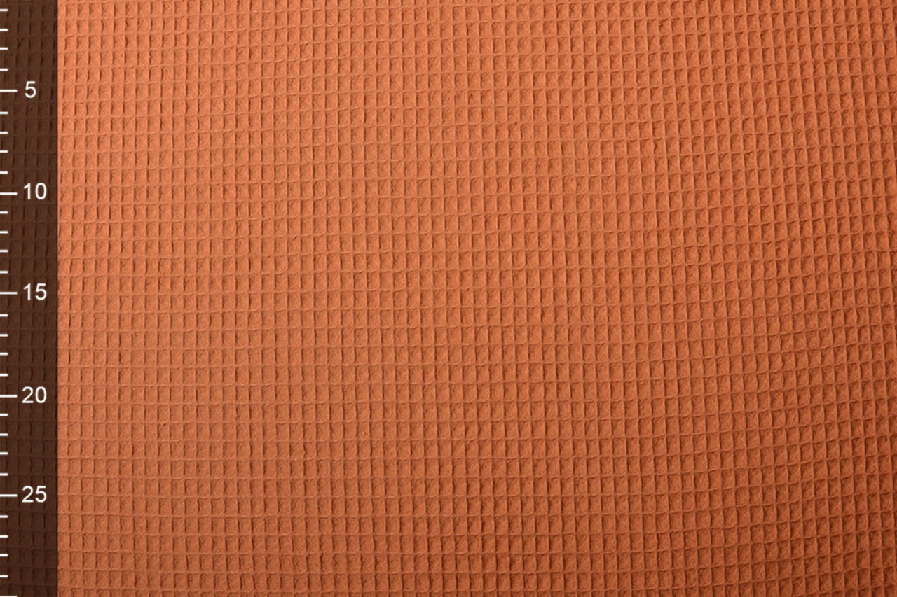 Oeko-Tex®  Waffle Pique Orange Brique Oeko-Tex®  Waffle Pique Orange Brique