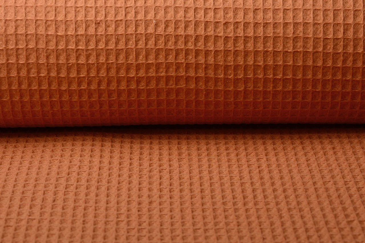 Oeko-Tex®  Waffelpiqué Baumwolle Orange Brique
