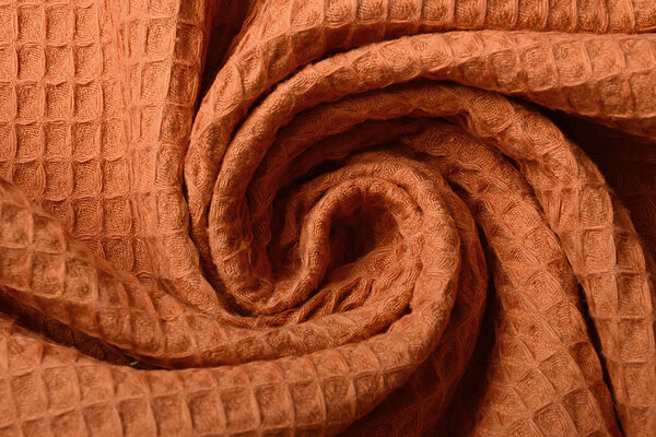 Oeko-Tex®  Waffelpiqué Baumwolle Orange Brique