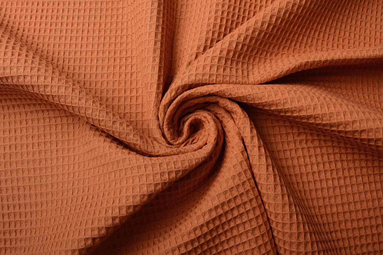 Oeko-Tex®  Waffelpiqué Baumwolle Orange Brique