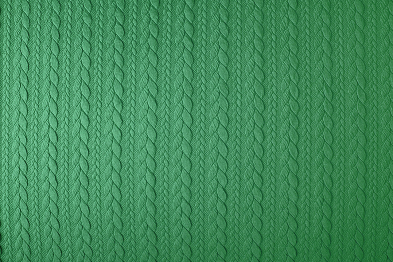 Knitted Cable fabric tricot Grass Green
