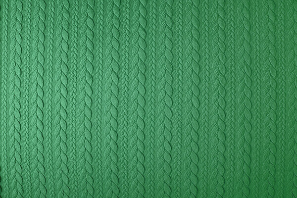 Tricoté Torsade Tissu Jersey Vert Gazon