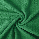Tricoté Torsade Tissu Jersey Vert Gazon