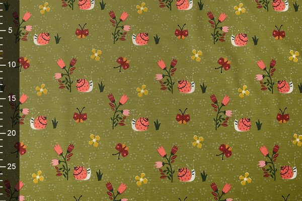 Oeko-Tex® Cotone Jersey Gastropoda Verde Muschio Oeko-Tex® Cotone Jersey Gastropoda Verde Muschio