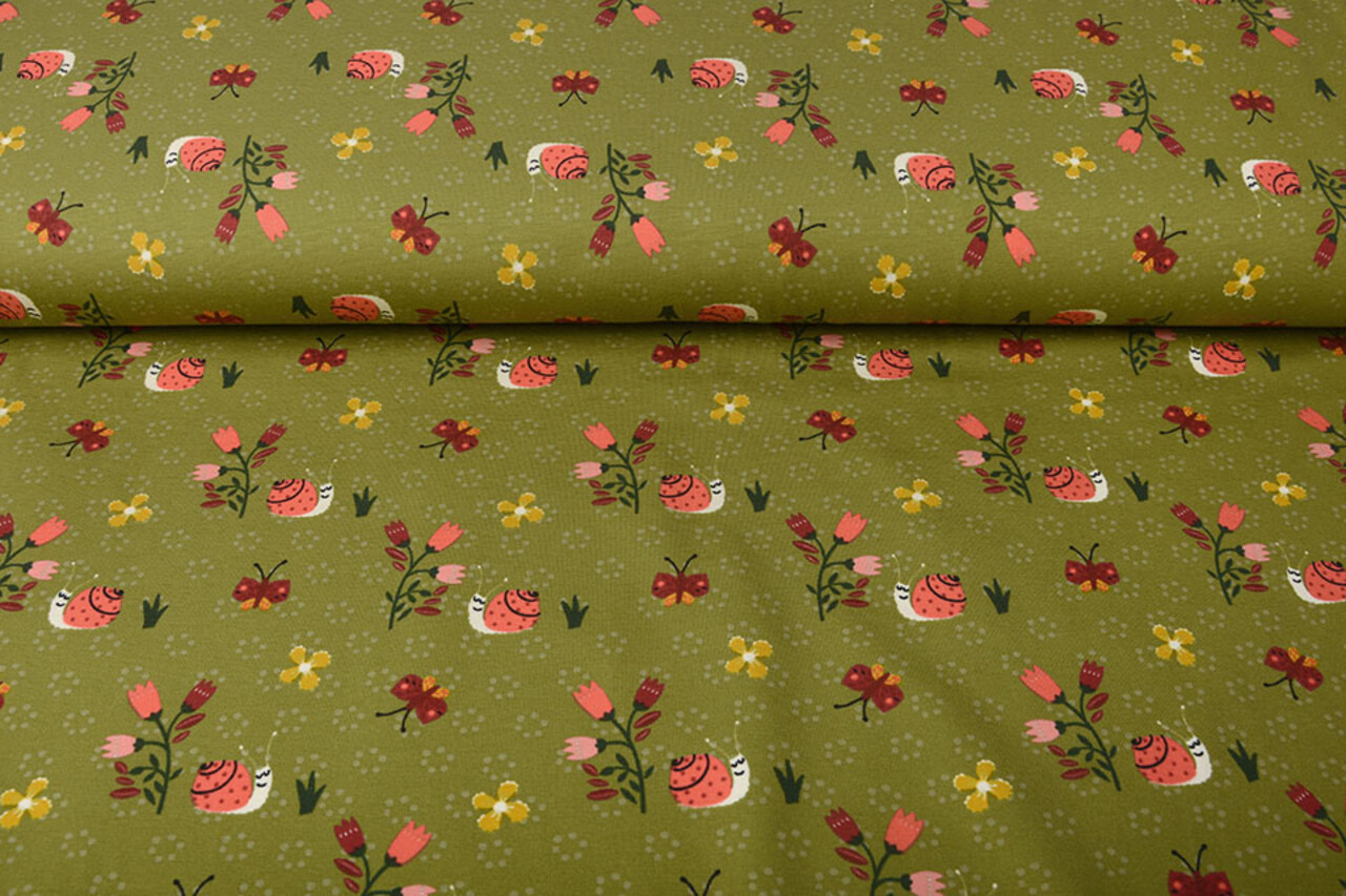 Oeko-Tex®  Cotton Jersey Gastropoda Mosgroen Oeko-Tex®  Cotton Jersey Gastropoda Mosgroen