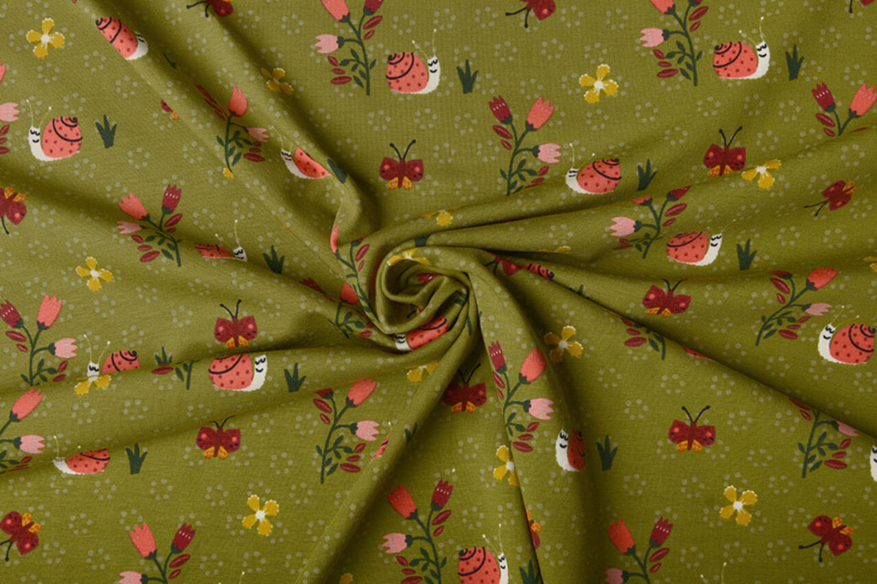 Oeko-Tex®  Cotton Jersey Gastropoda Mosgroen Oeko-Tex®  Cotton Jersey Gastropoda Mosgroen