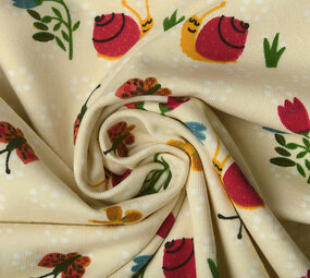 Oeko-Tex®  Cotton Jersey Gastropoda Creme Oeko-Tex®  Cotton Jersey Gastropoda Creme