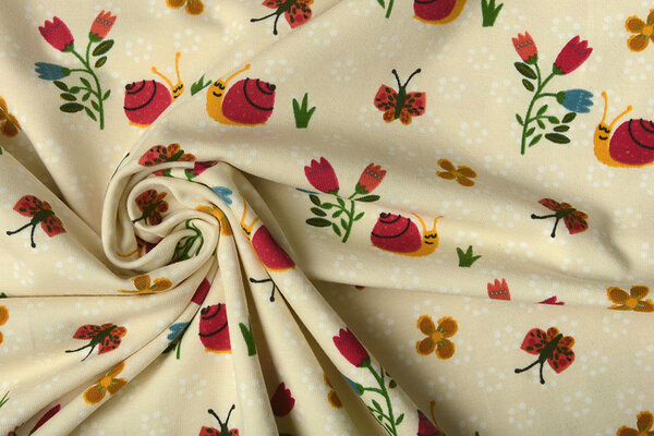 Oeko-Tex®  Cotton Jersey Gastropoda Creme