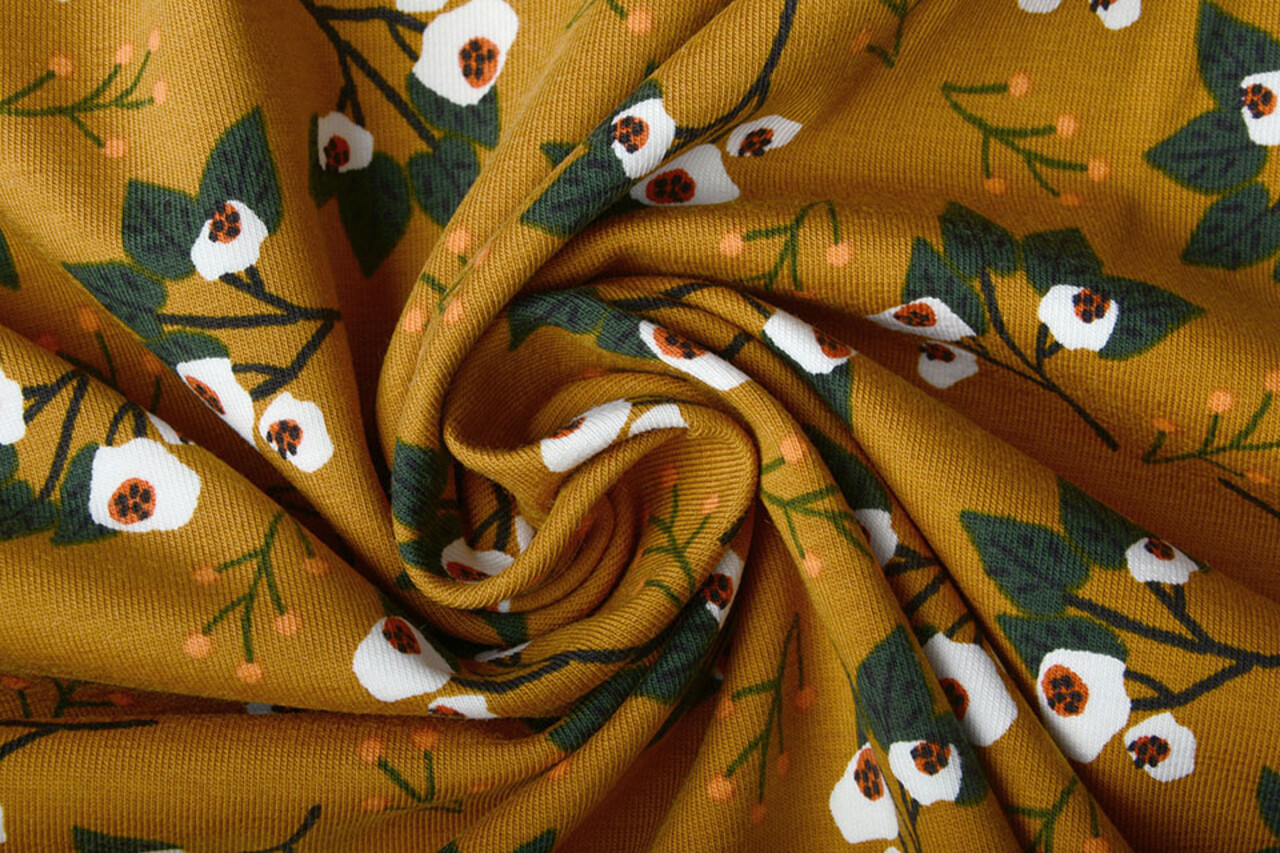 Oeko-Tex®  Baumwolljersey Hazel Senfgrün