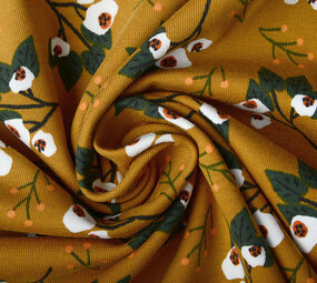 Oeko-Tex® Jersey de Algodón Hazal Mostaza Marrón Oeko-Tex® Jersey de Algodón Hazal Mostaza Marrón