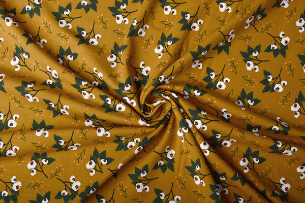 Oeko-Tex®  Baumwolljersey Hazel Senfgrün Oeko-Tex®  Baumwolljersey Hazel Senfgrün