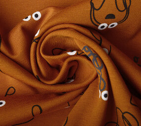 Oeko-Tex®  Jersey Coton Muzieknoot Brique Rouille