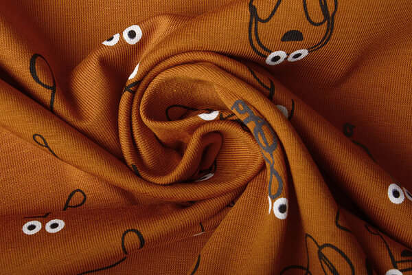 Oeko-Tex®  Jersey Coton Muzieknoot Brique Rouille