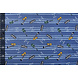 Oeko-Tex® French Terry Righe Muziek Blu Oeko-Tex® French Terry Righe Muziek Blu