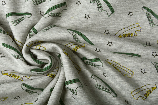 Tejido de Sudadera de Polar Alpino Sneaker Gris Claro