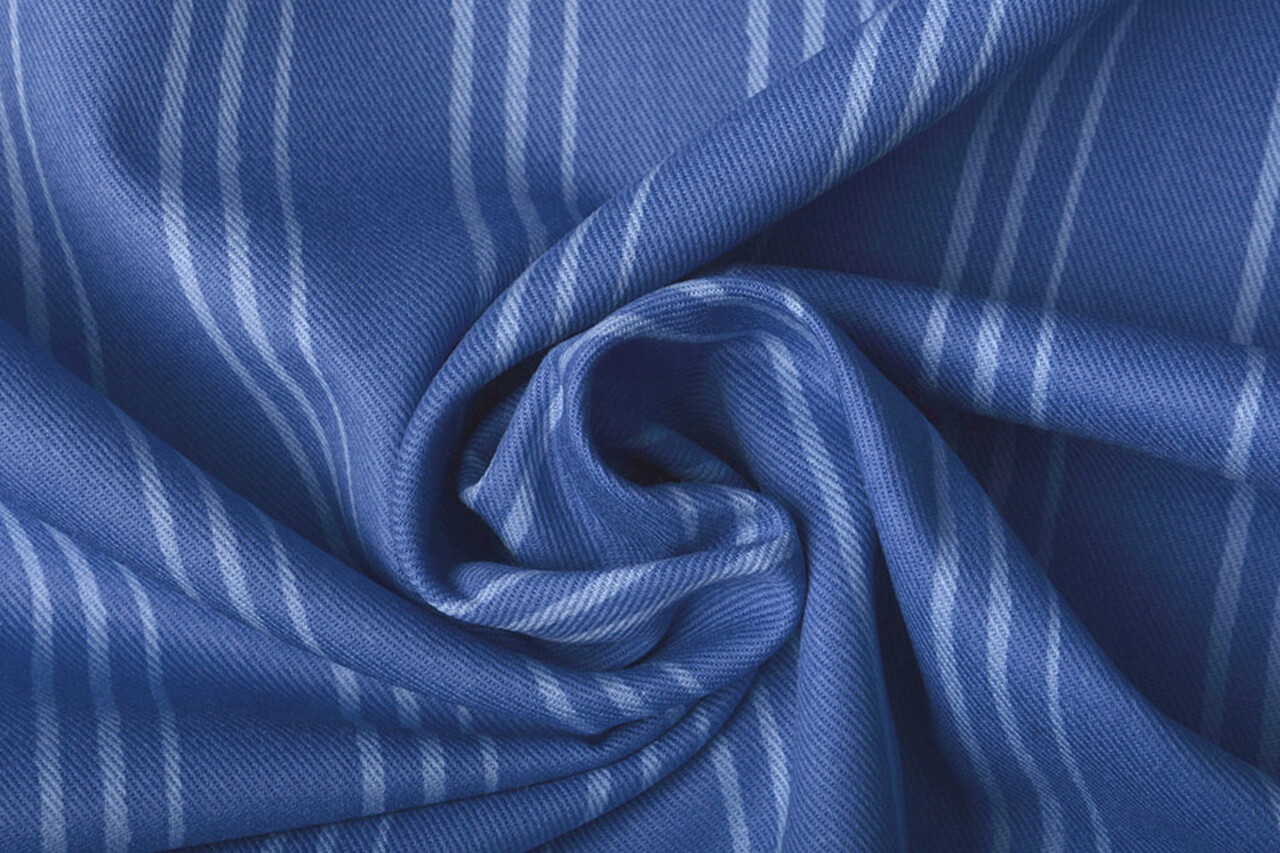 Cotton Twill Stripes Blue Cotton Twill Stripes Blue