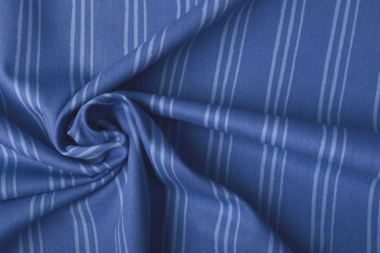 Cotton Twill Stripes Blue Cotton Twill Stripes Blue