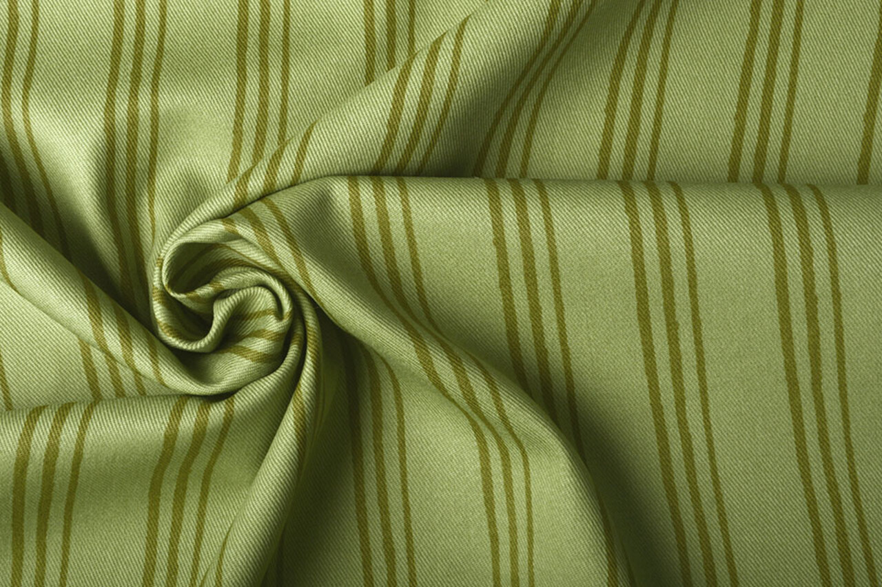 Cotone Twill Righe Verde
