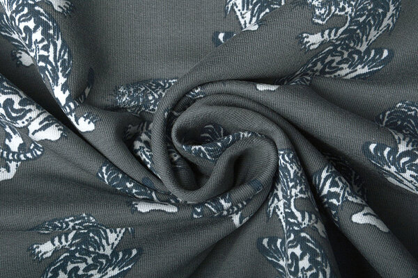 Oeko-Tex®  French Terry Tiger Grau Oeko-Tex®  French Terry Tiger Grau