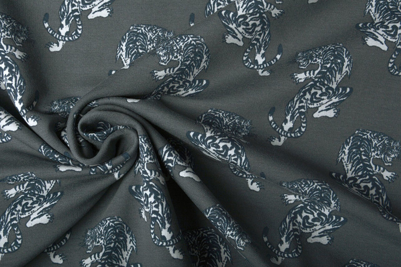 Oeko-Tex® French Terry Tiger Grey Oeko-Tex® French Terry Tiger Grey