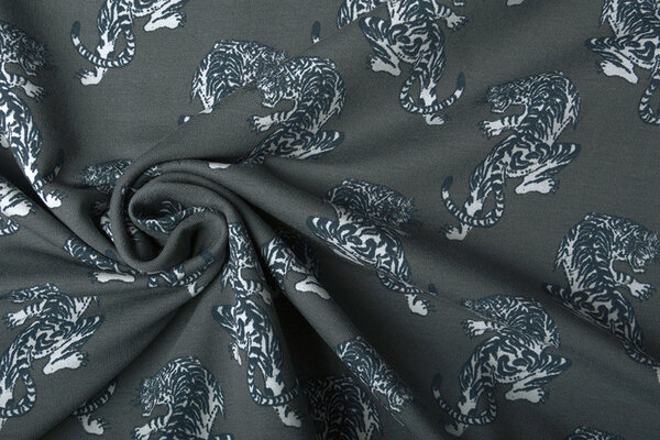 Oeko-Tex®  French Terry Tiger Grau Oeko-Tex®  French Terry Tiger Grau