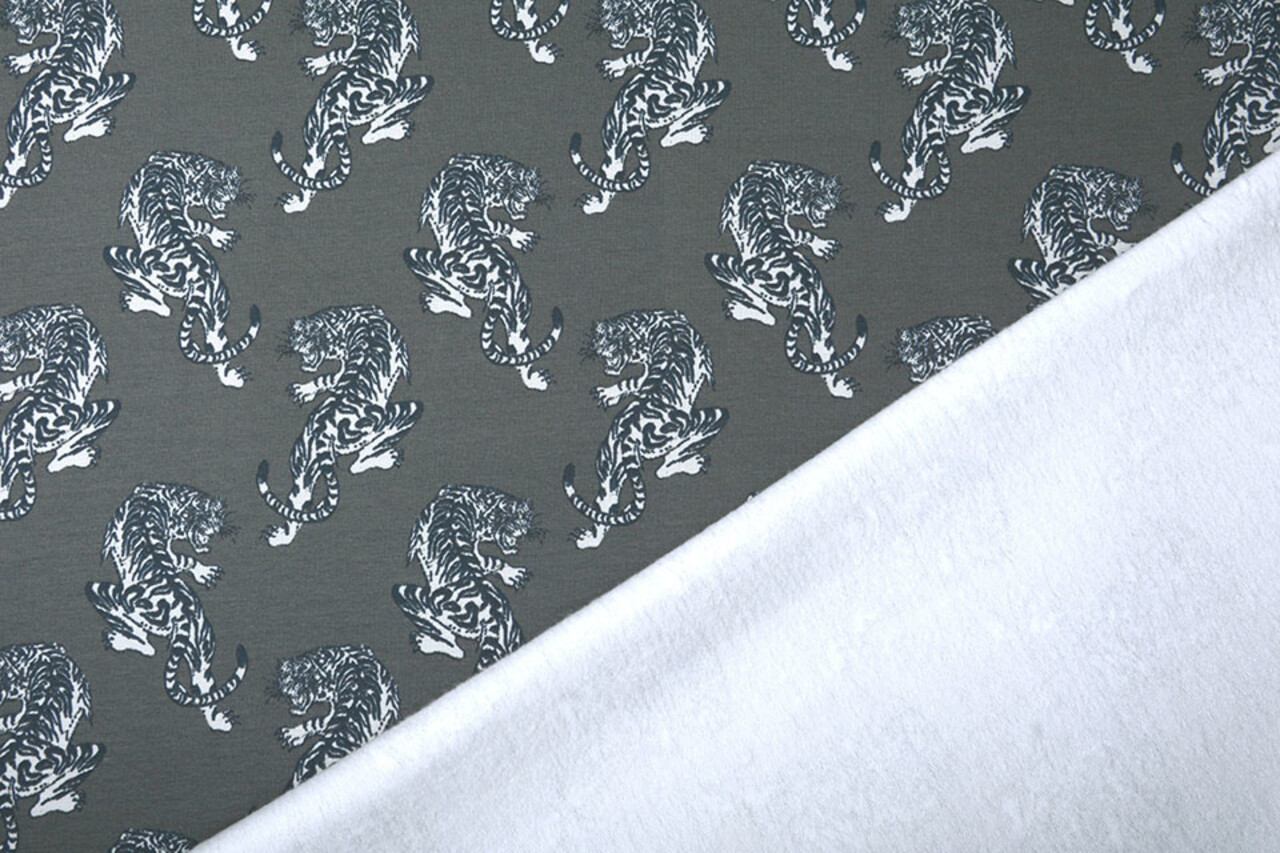 Oeko-Tex®  French Terry Tiger Grau Oeko-Tex®  French Terry Tiger Grau