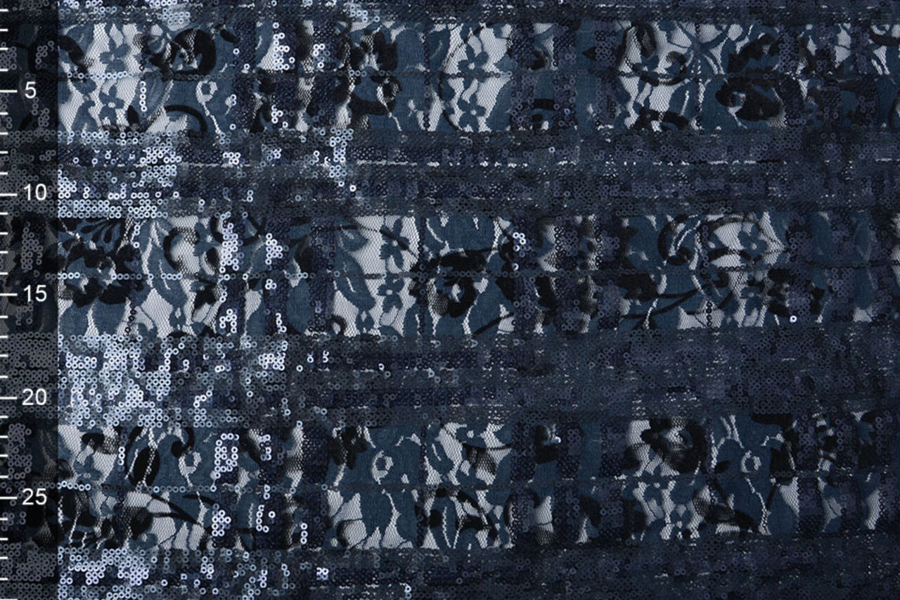 Encaje Lentejuelas Noralie Azul Marino Negro Encaje Lentejuelas Noralie Azul Marino Negro