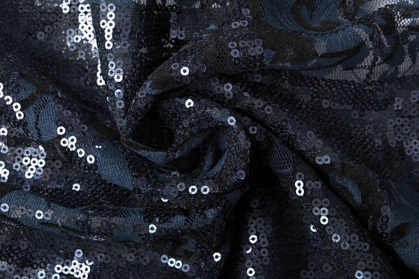 Pizzo Paillettes Noralie Blu Navy Nero Pizzo Paillettes Noralie Blu Navy Nero