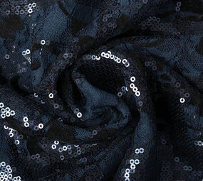 Encaje Lentejuelas Noralie Azul Marino Negro Encaje Lentejuelas Noralie Azul Marino Negro