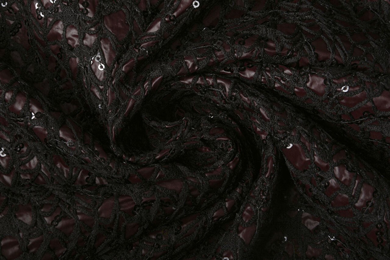 Paillettes sur Taffetas Novi Bordeaux Paillettes sur Taffetas Novi Bordeaux