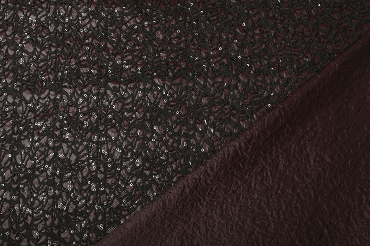 Paillettes sur Taffetas Novi Bordeaux Paillettes sur Taffetas Novi Bordeaux