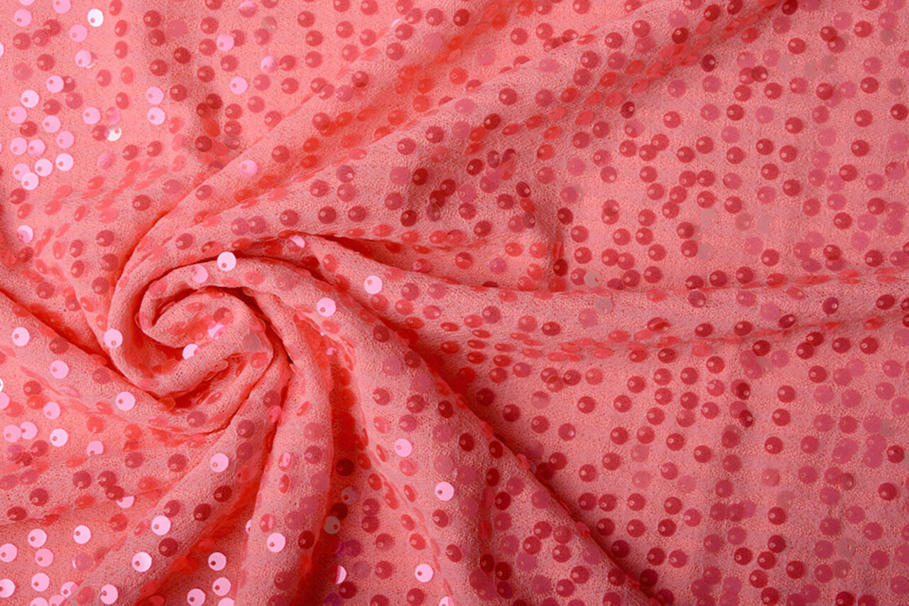 Lentejuelas sobre Lúrex Lisa Fluor Rosa
