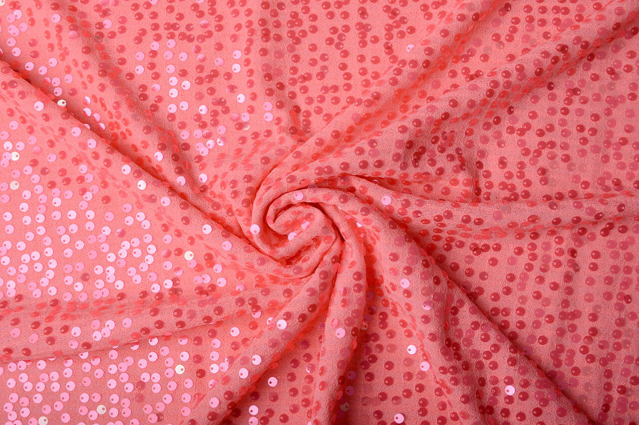Sequins on Lurex Lisa Fluor Pink